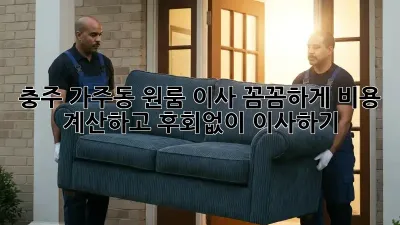 충주 가주동 원룸 이사, 꼼꼼하게 비용 계산하고 후회없이 이사하기!